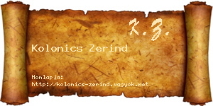 Kolonics Zerind névjegykártya